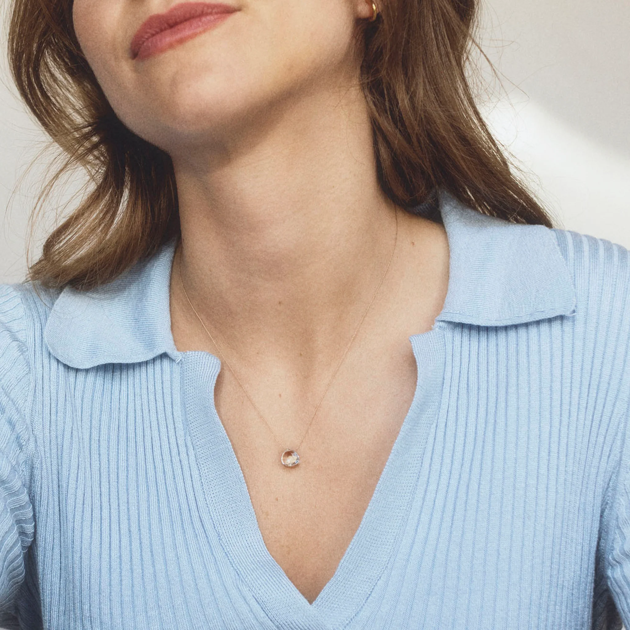 April Quartz Fine Cord Birthstone Necklace - Image 3