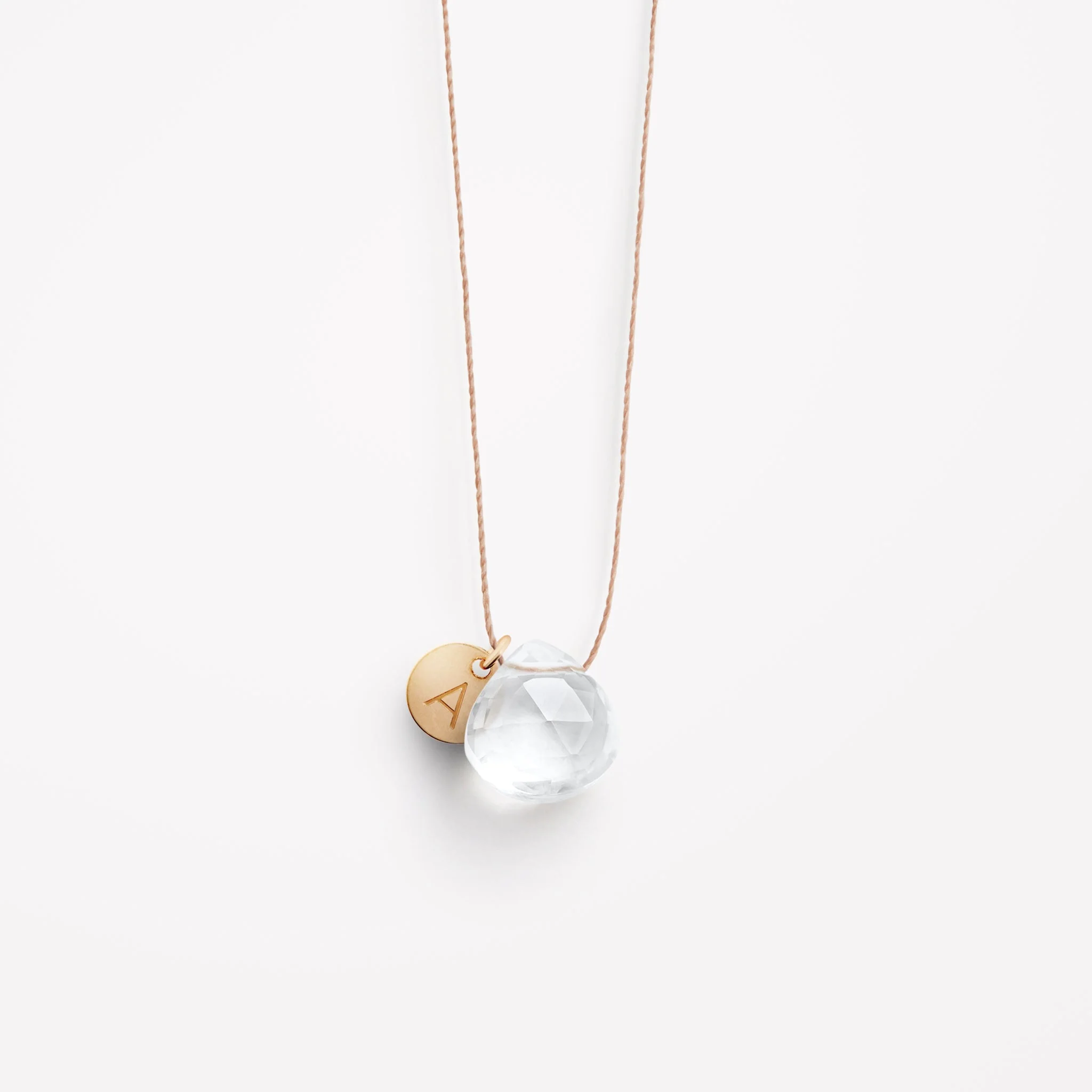 April Quartz Fine Cord Birthstone Necklace - Image 4