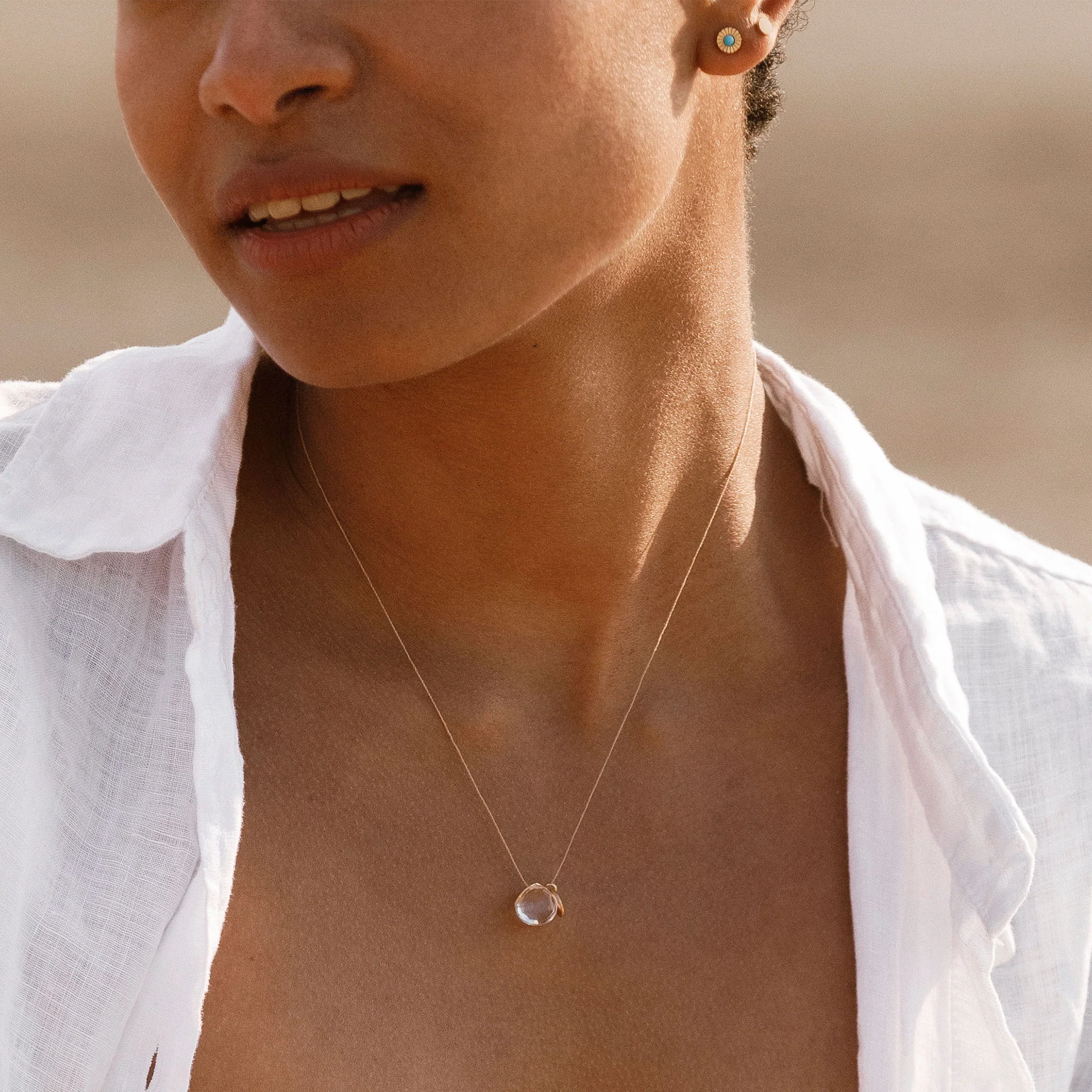 April Quartz Fine Cord Birthstone Necklace - Image 5