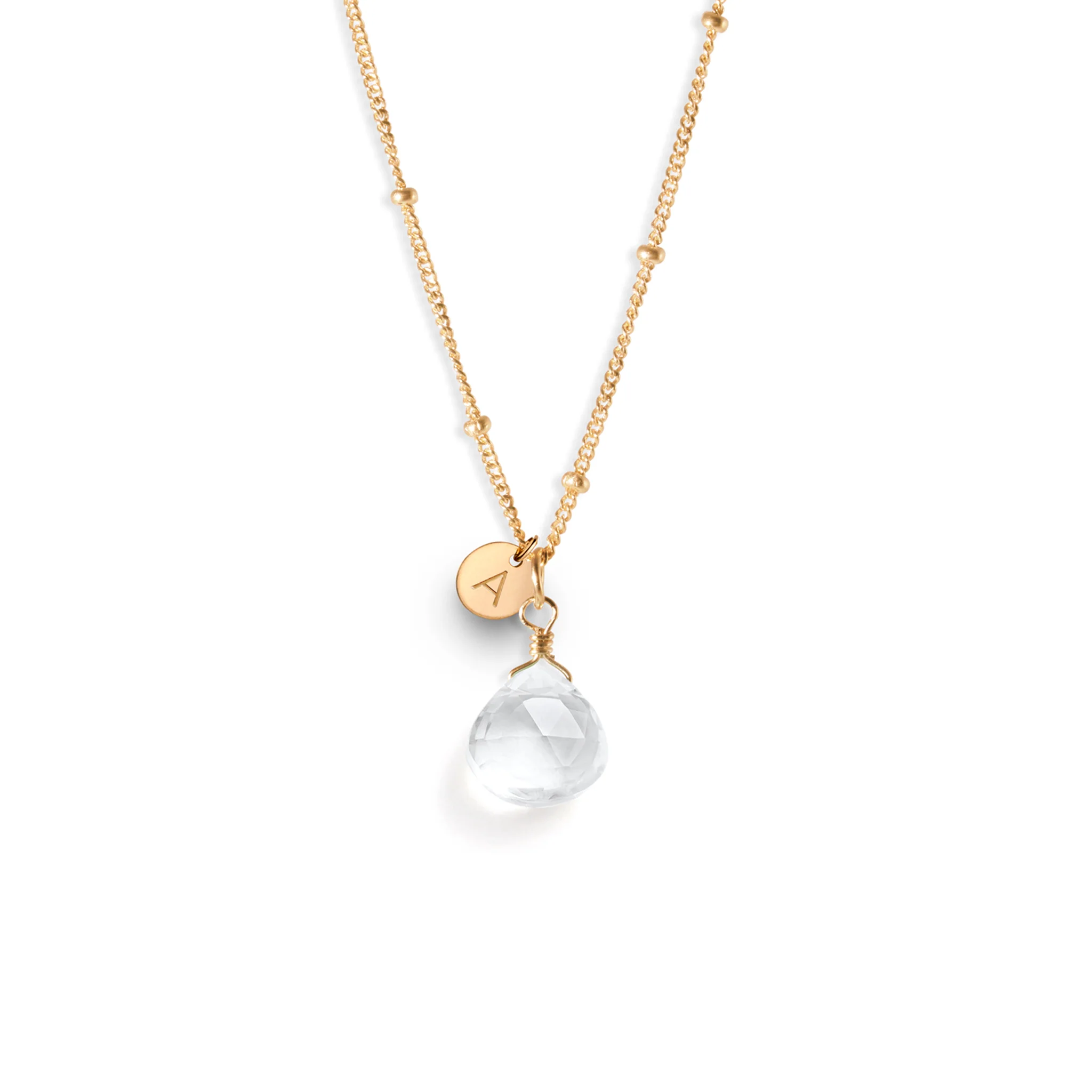 April Quartz Birthstone Pendant Necklace - Image 4