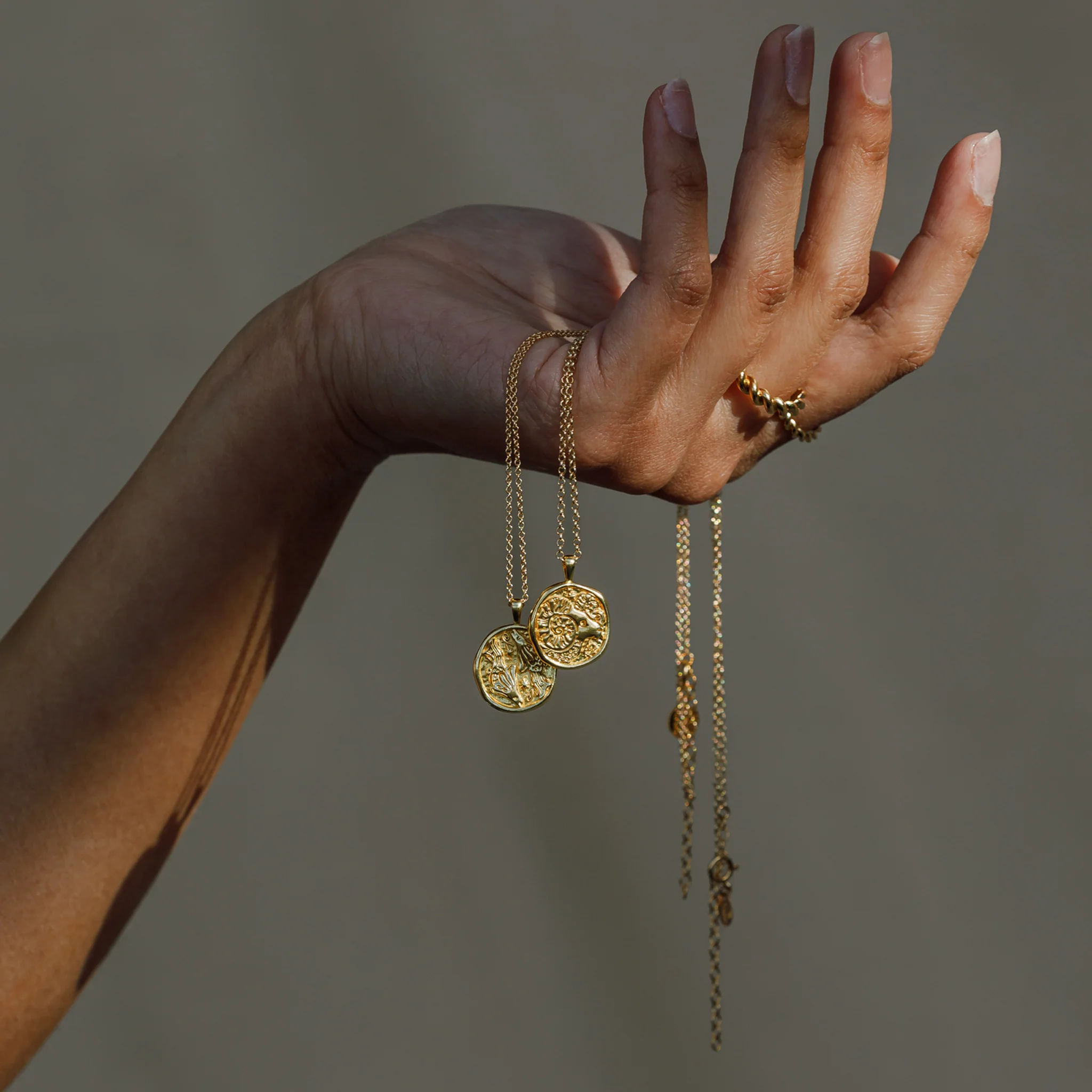 Aries Zodiac Coin Pendant Necklace - Image 3