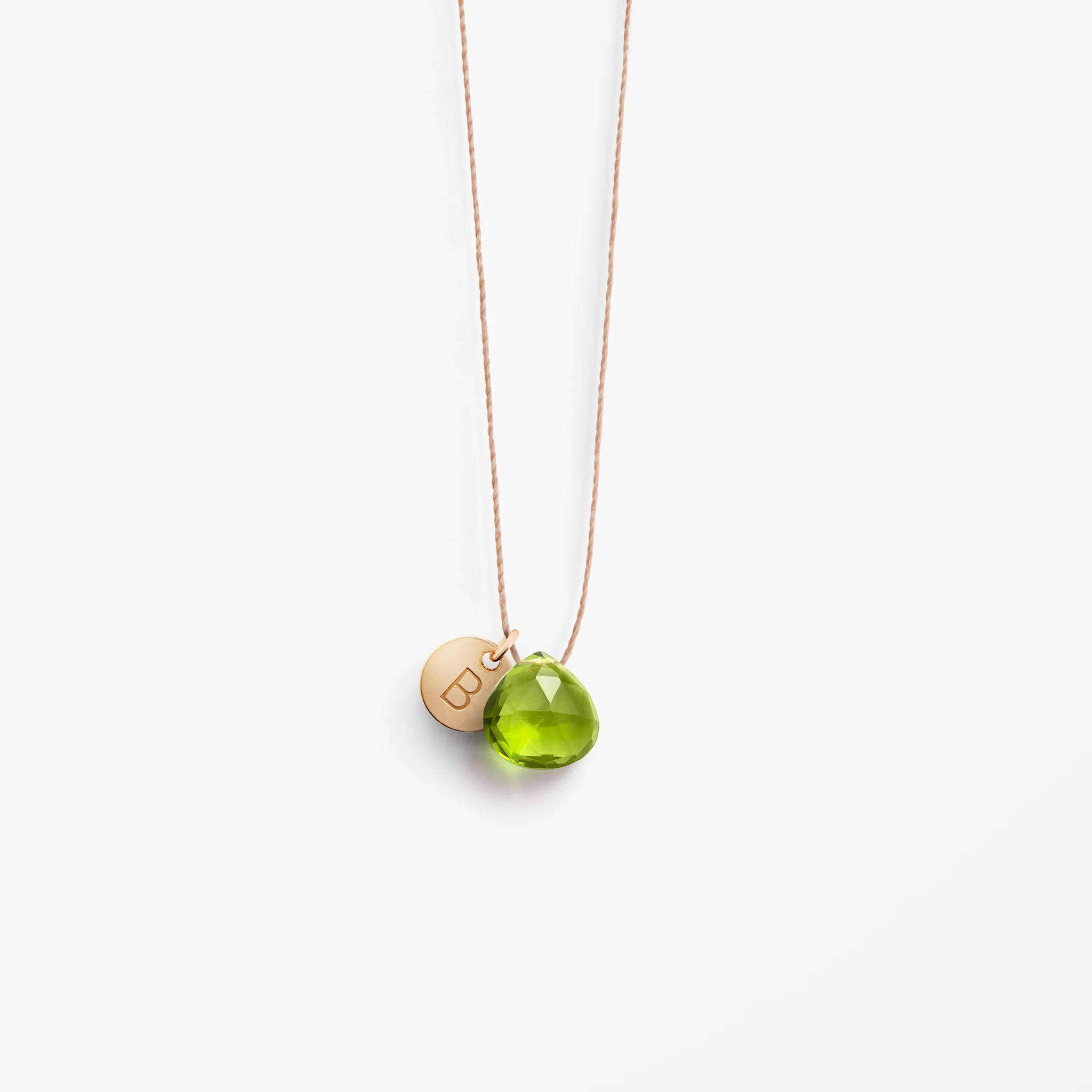 August Peridot Fine Cord Birthstone Necklace - Image 4