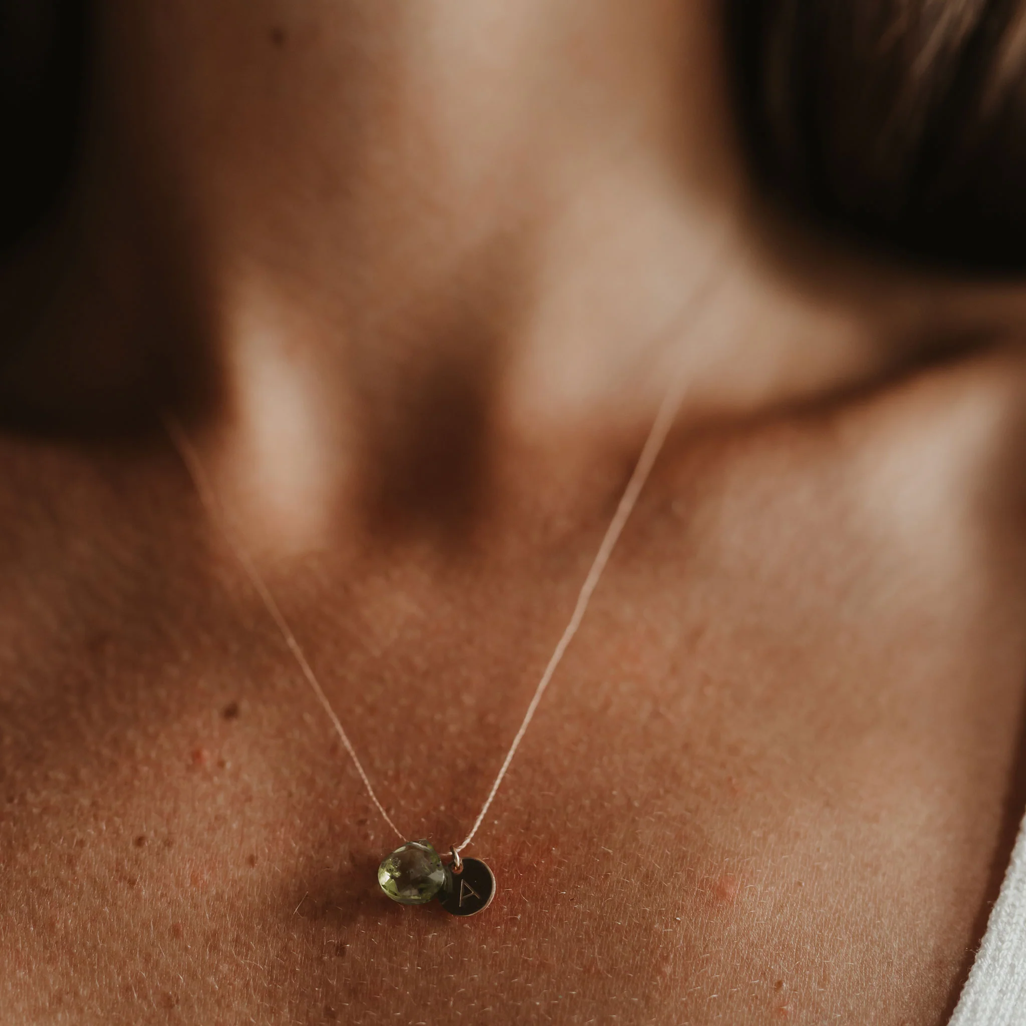 August Peridot Fine Cord Birthstone Necklace - Image 5