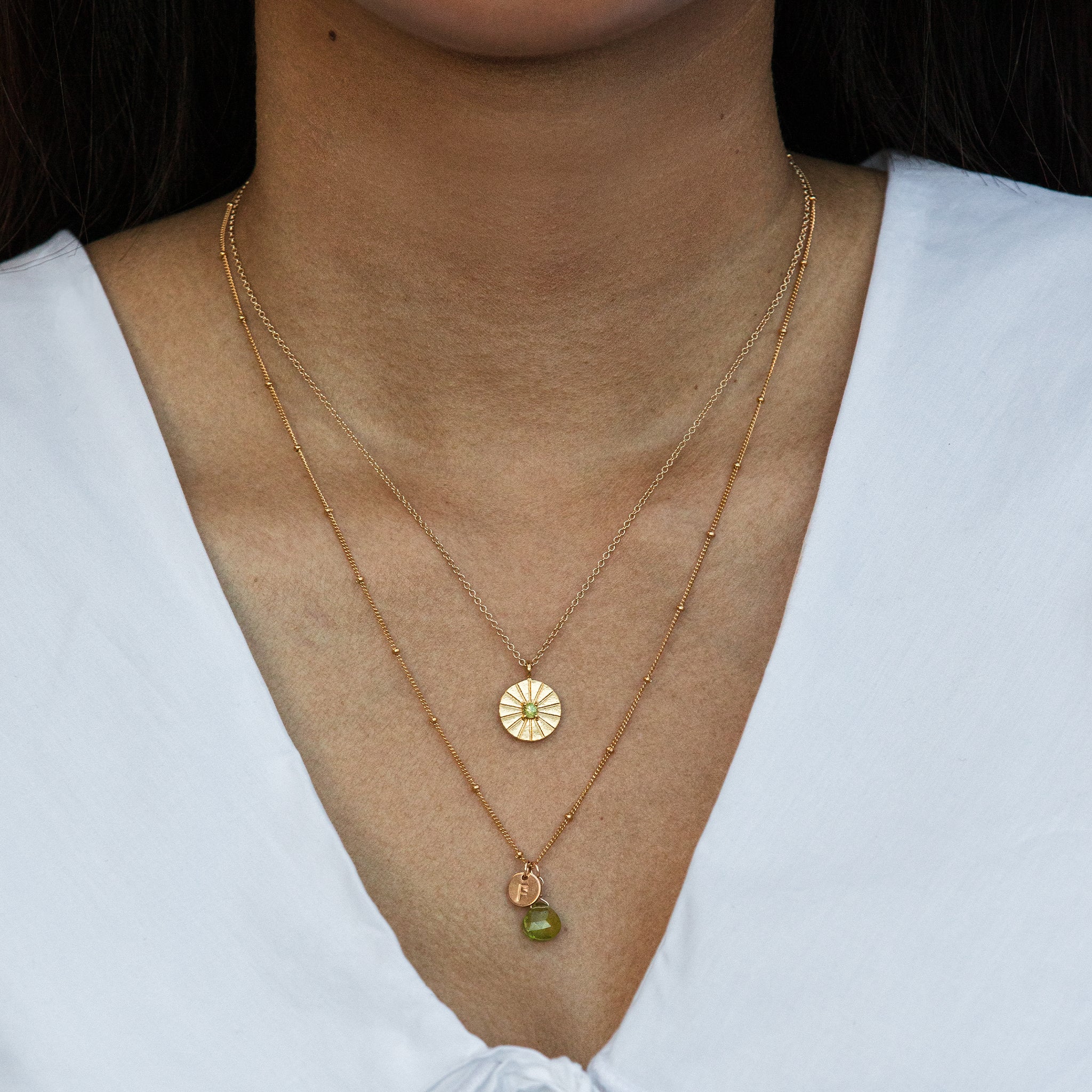 August Peridot Birthstone Pendant Necklace - Image 3