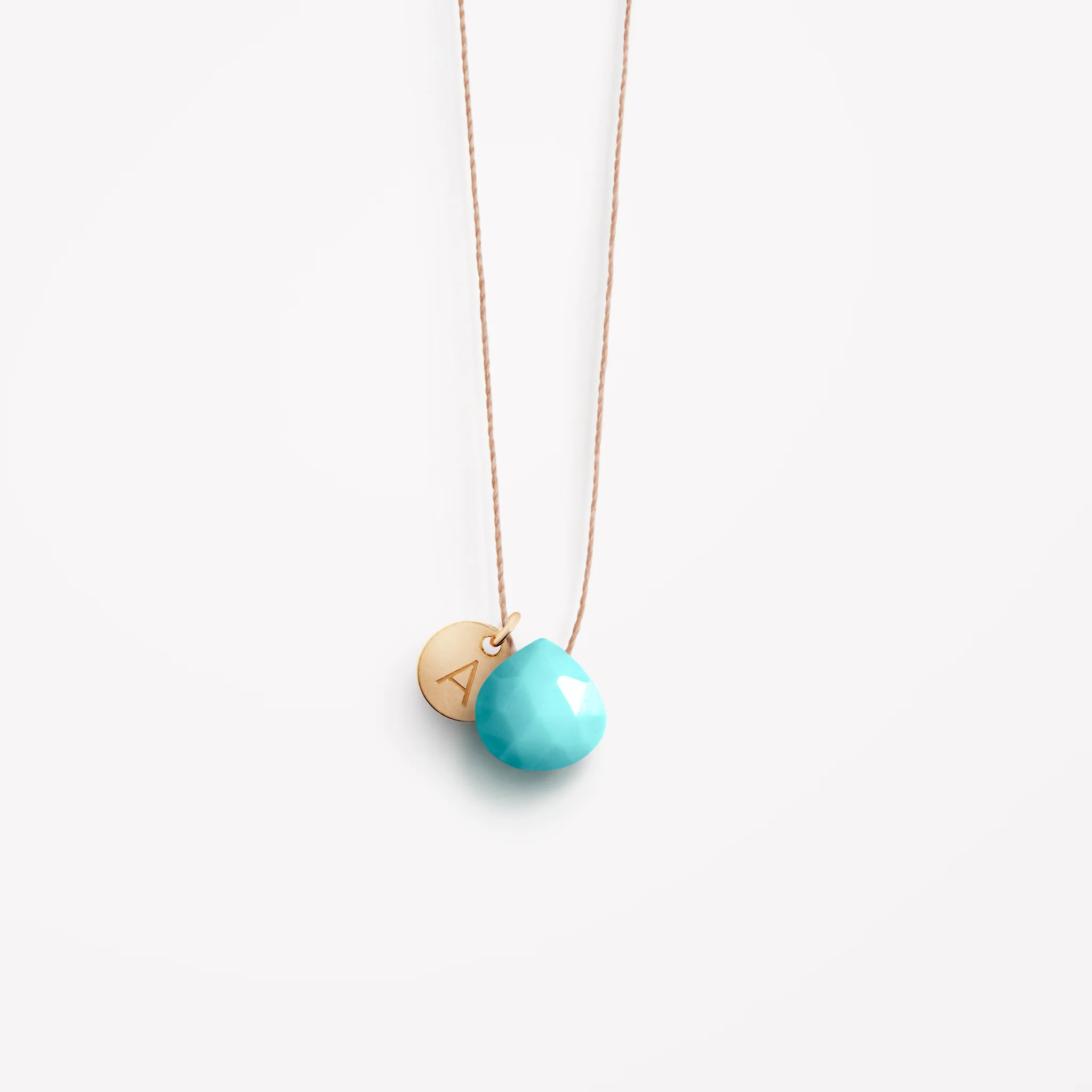 December Turquoise Fine Cord Birthstone Necklace - Image 5