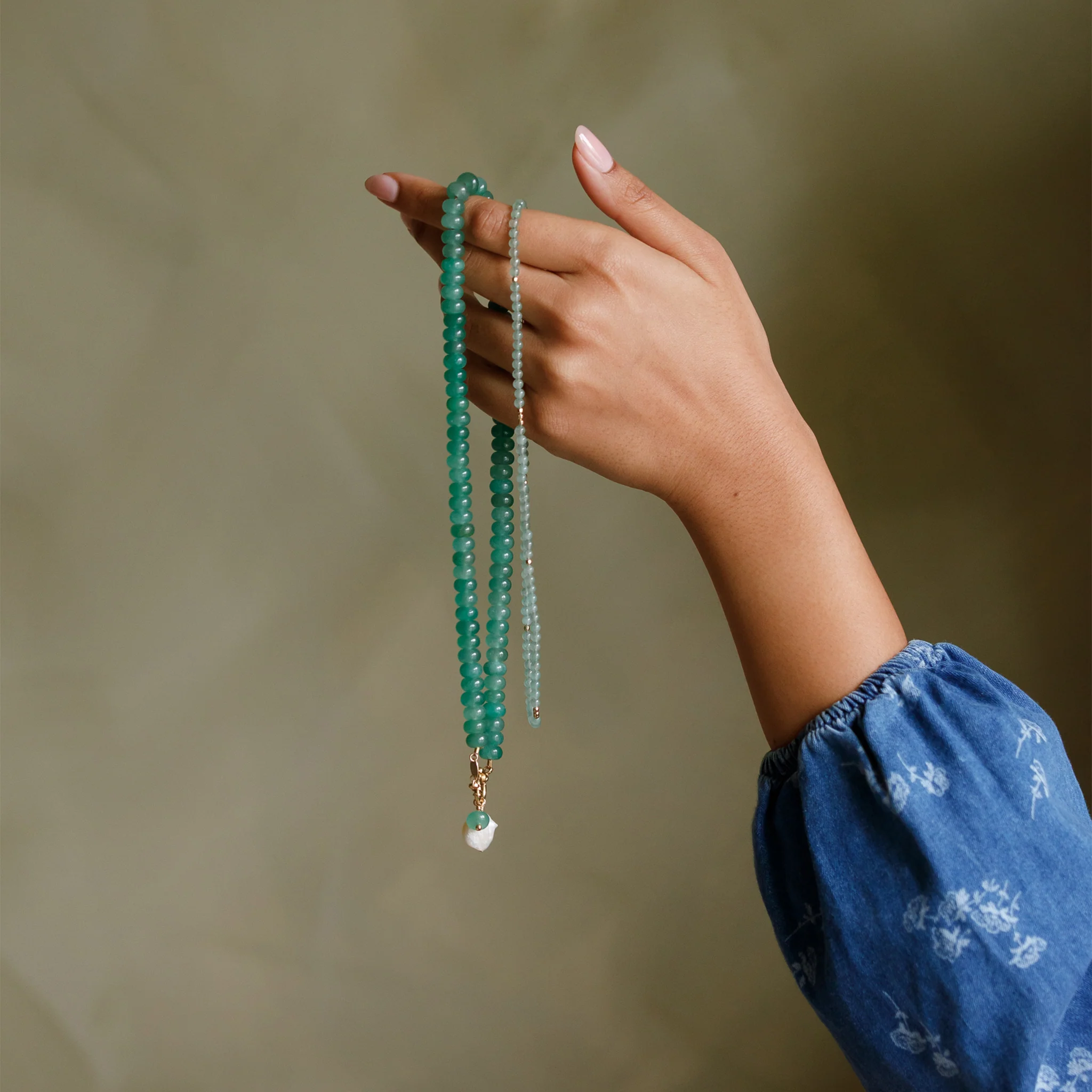 Oceanus Green Aventurine Beaded Necklace - Image 5