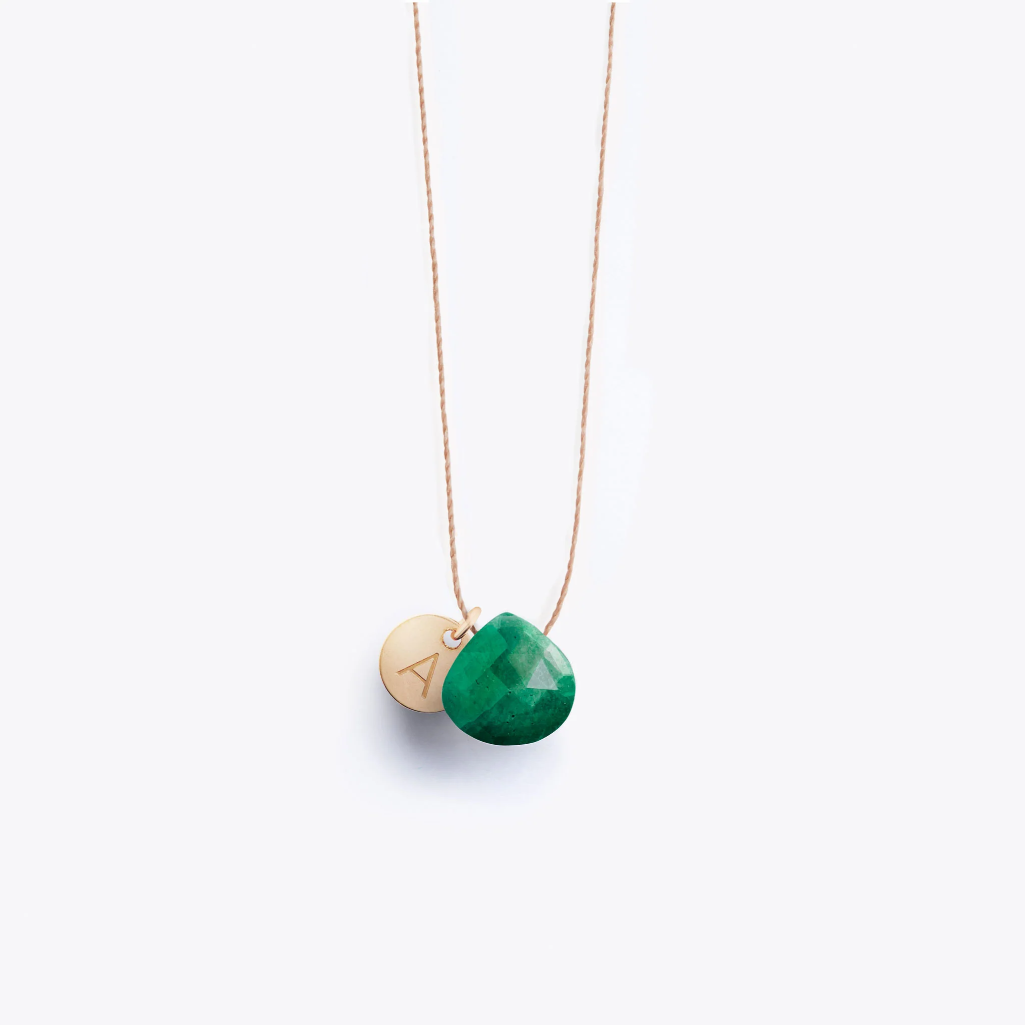 May Emerald Fine Cord Birthstone Necklace - Image 4