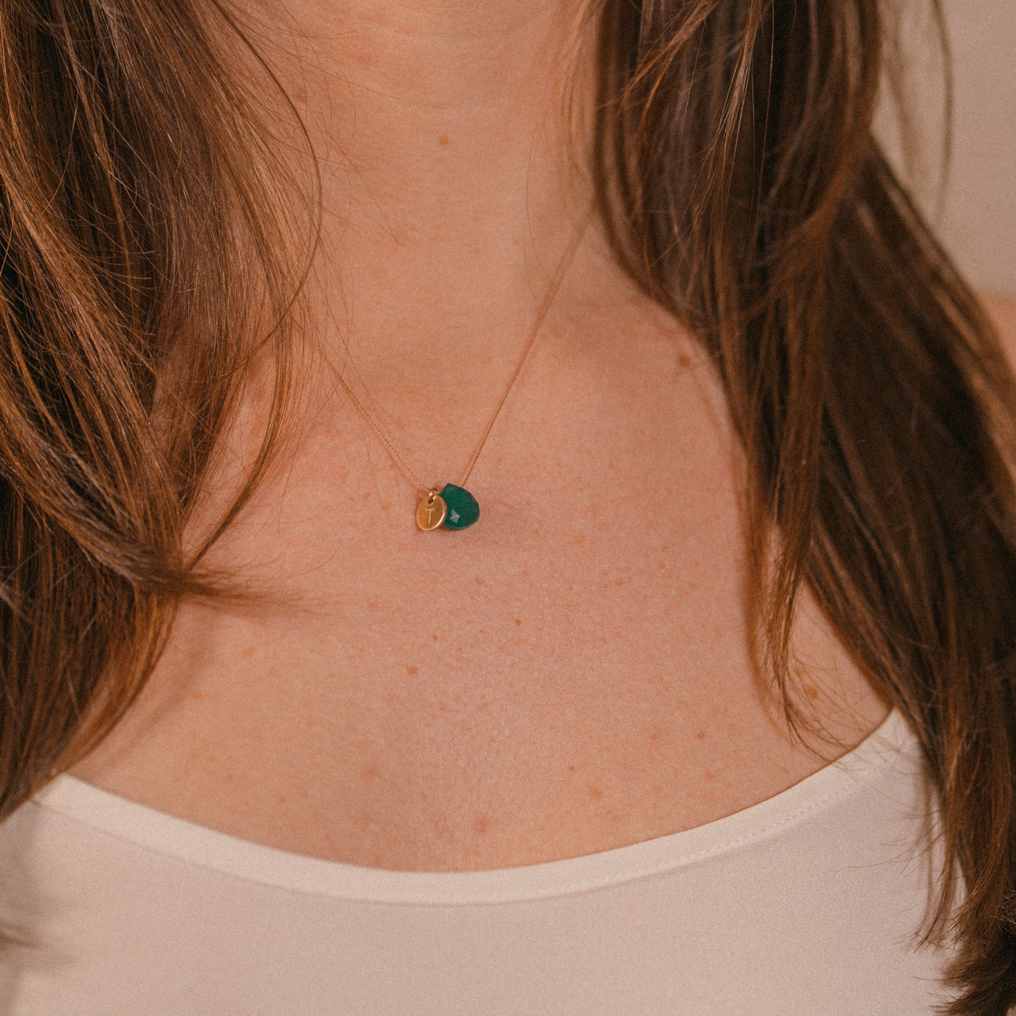 Green Onyx Fine Cord Necklace - Image 4