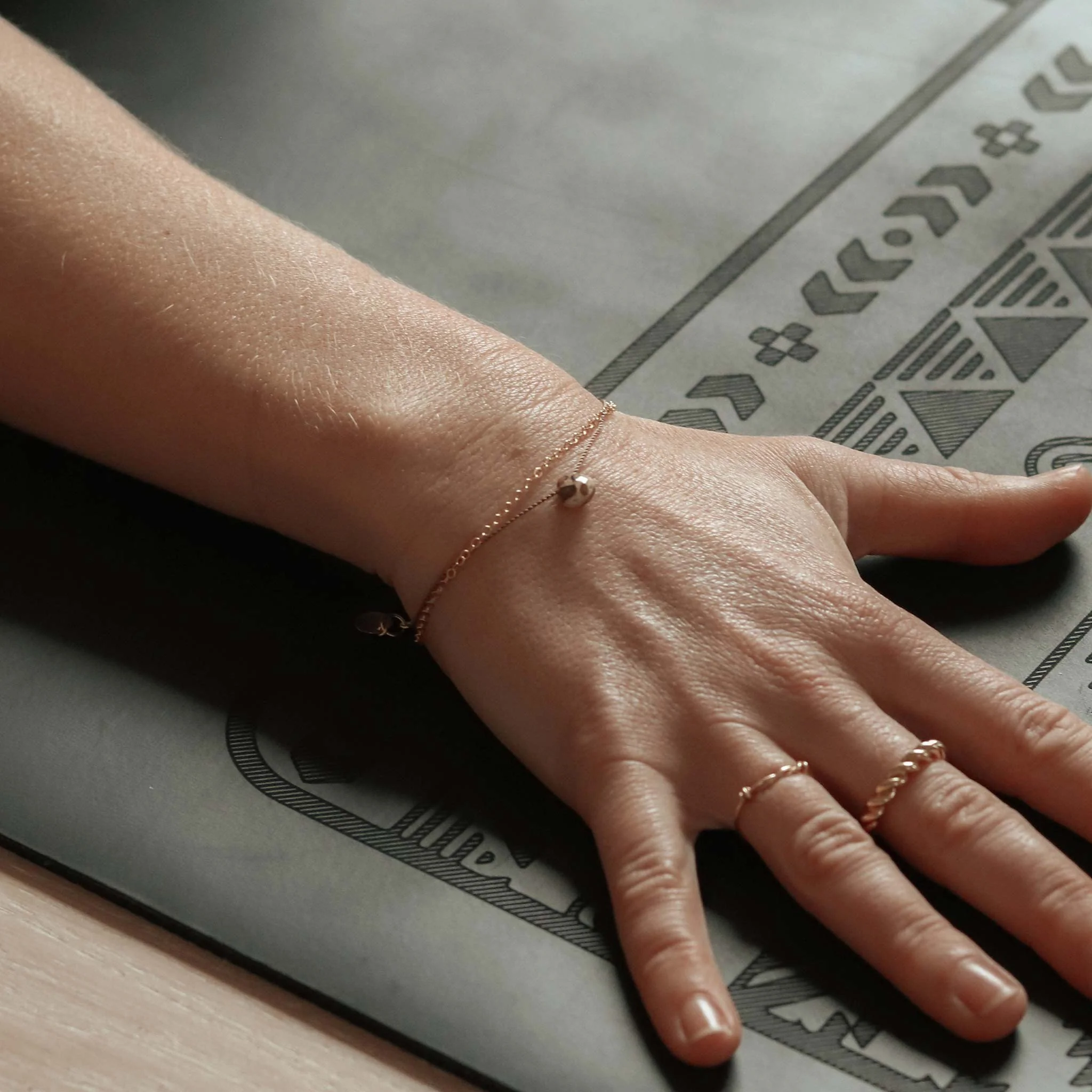 Leopard Jasper Gold and Silk Bracelet - Image 10