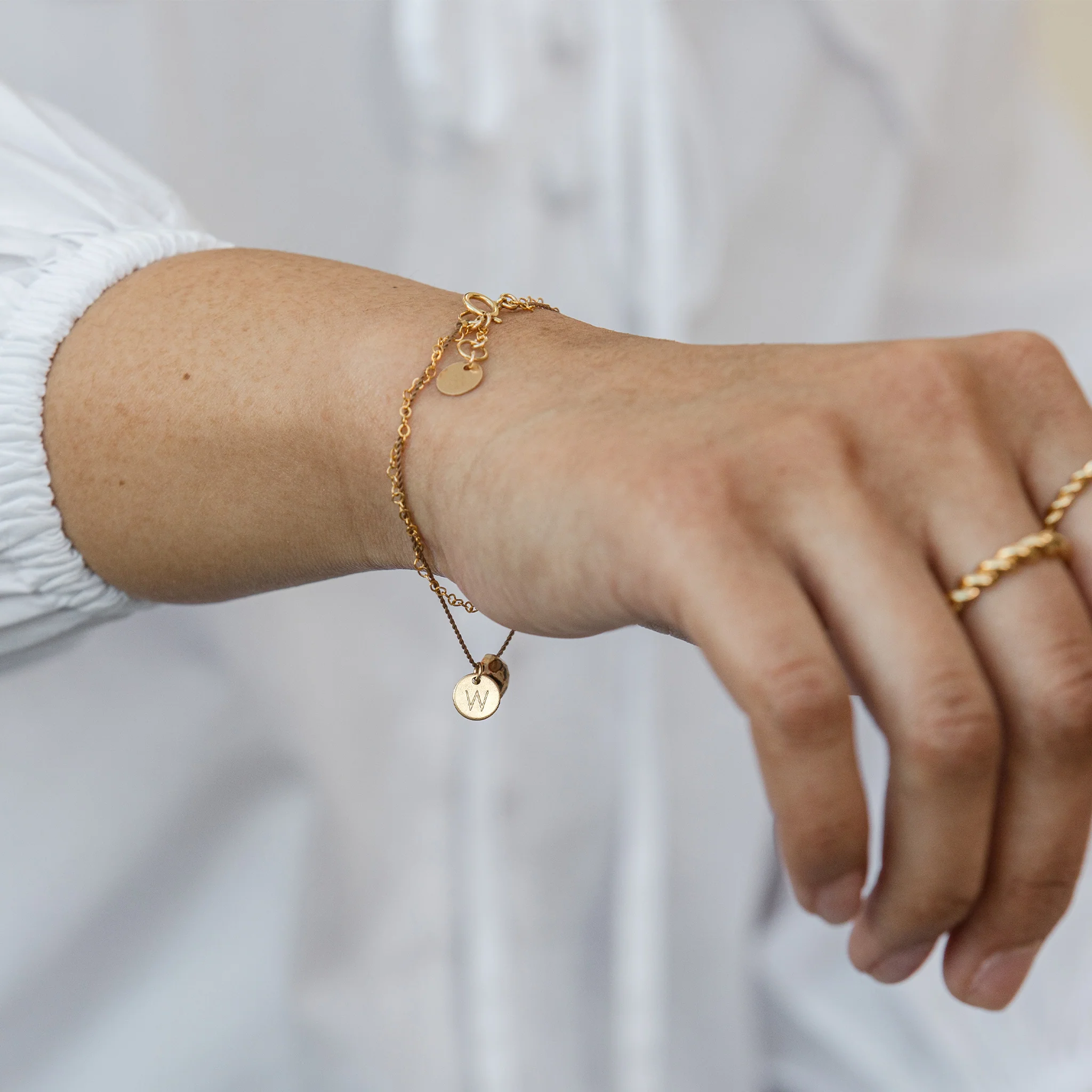 Leopard Jasper Gold and Silk Bracelet - Image 4
