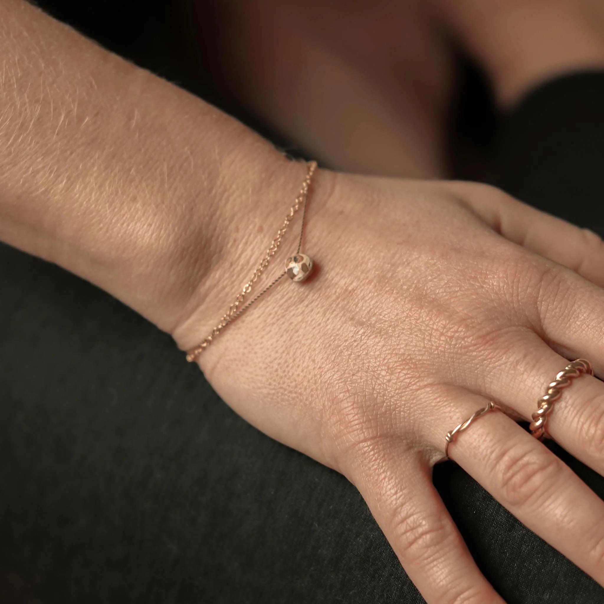 Leopard Jasper Gold and Silk Bracelet - Image 6