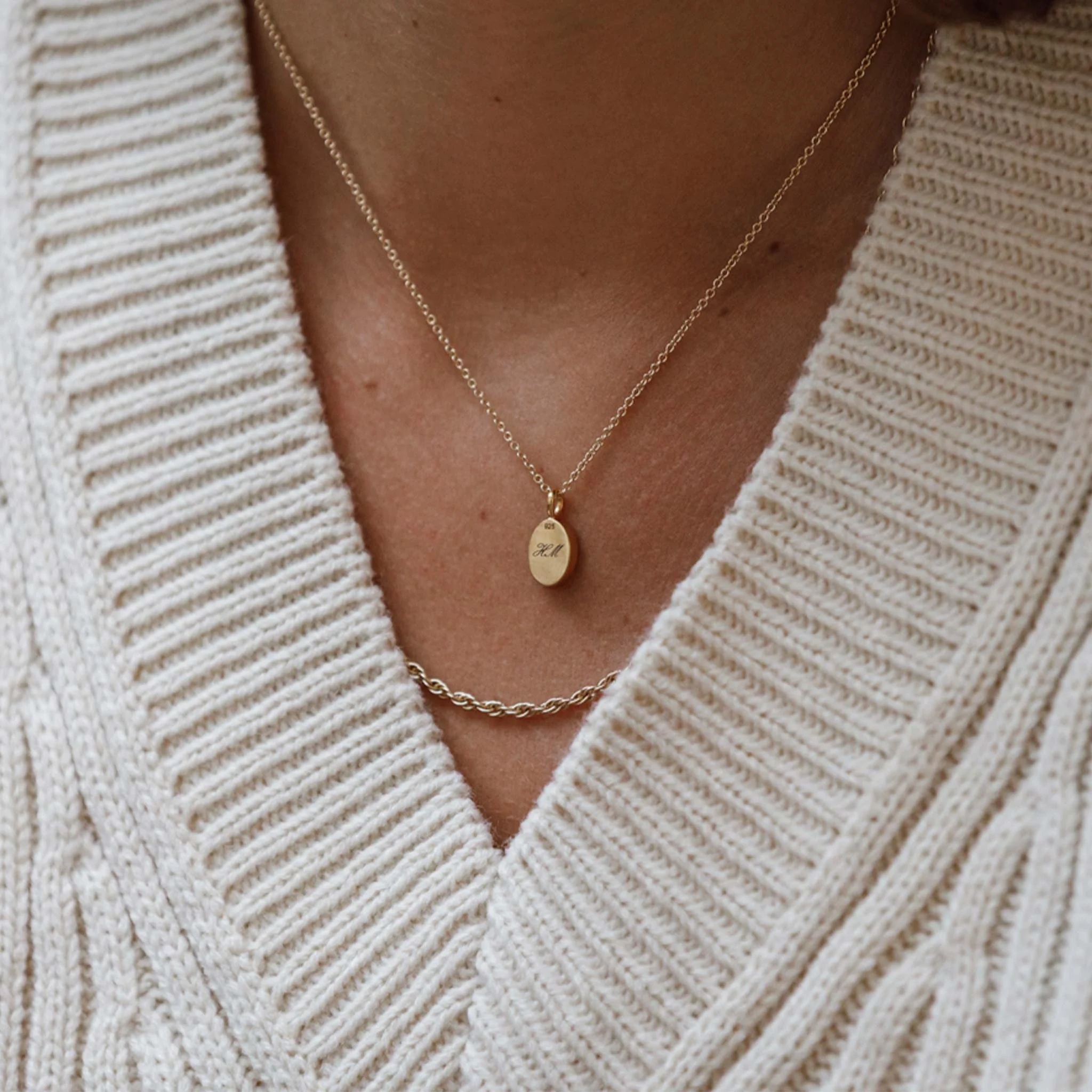 Engravable Mother of Pearl Cheval Necklace - Image 5