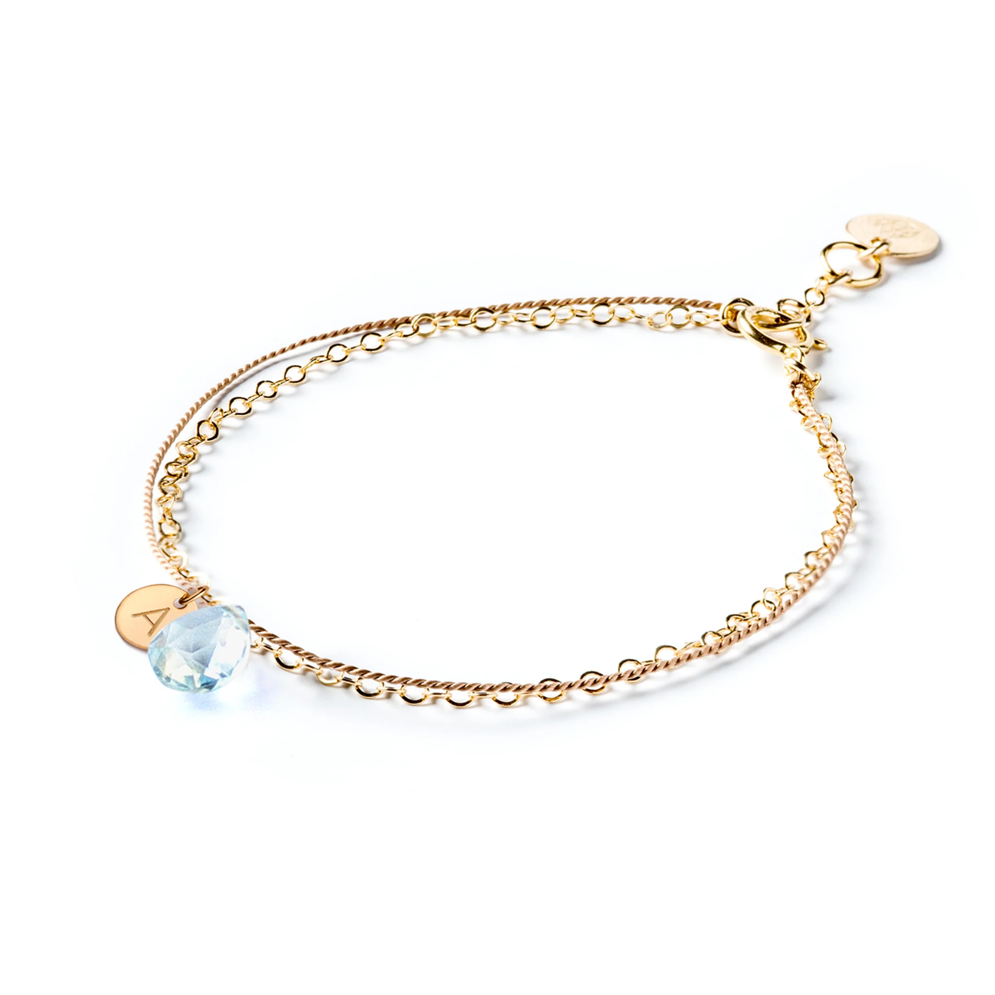 November Topaz Gold and Silk Birthstone Bracelet - Image 6