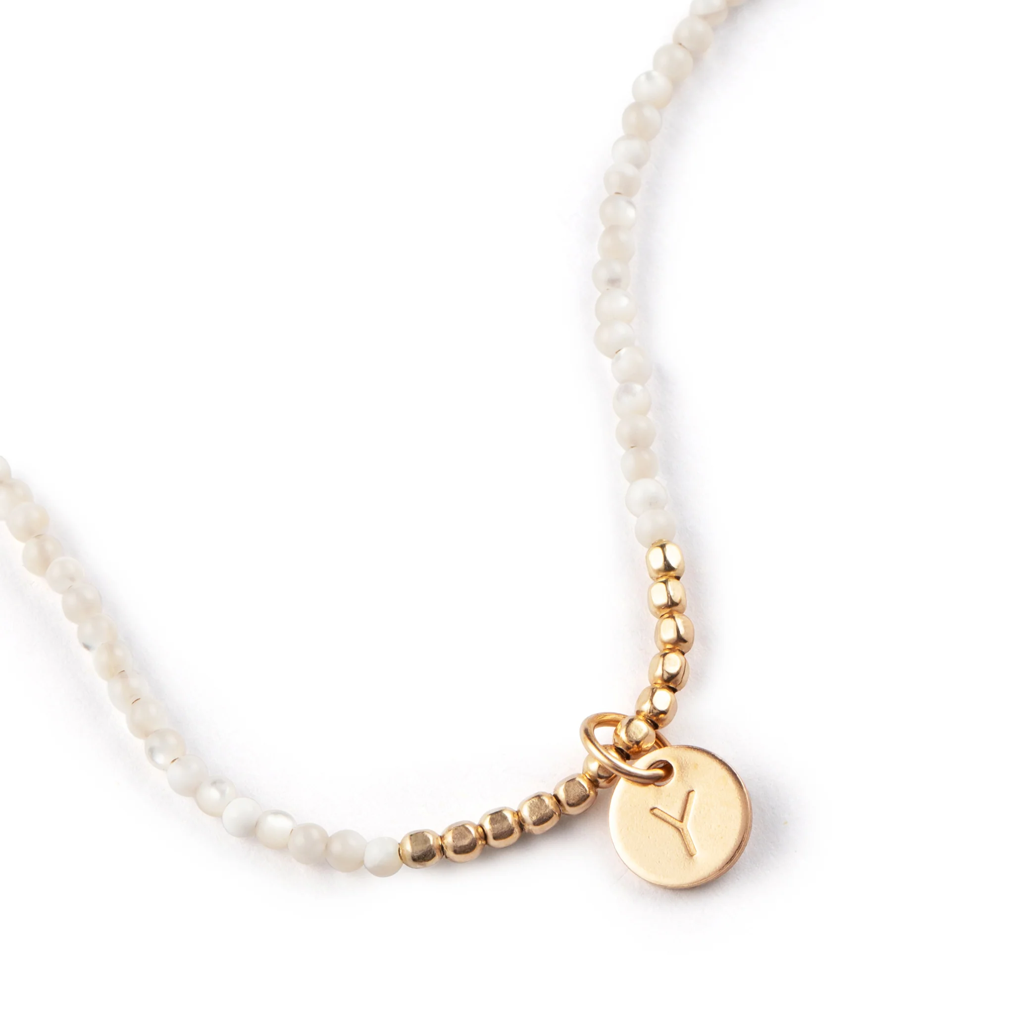 Oceanus Mother of Pearl Beaded Necklace - Image 8