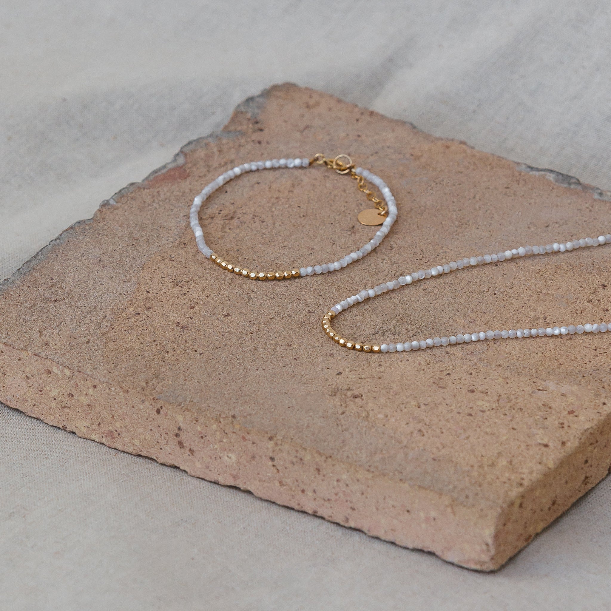 Oceanus Mother of Pearl Beaded Bracelet - Image 3