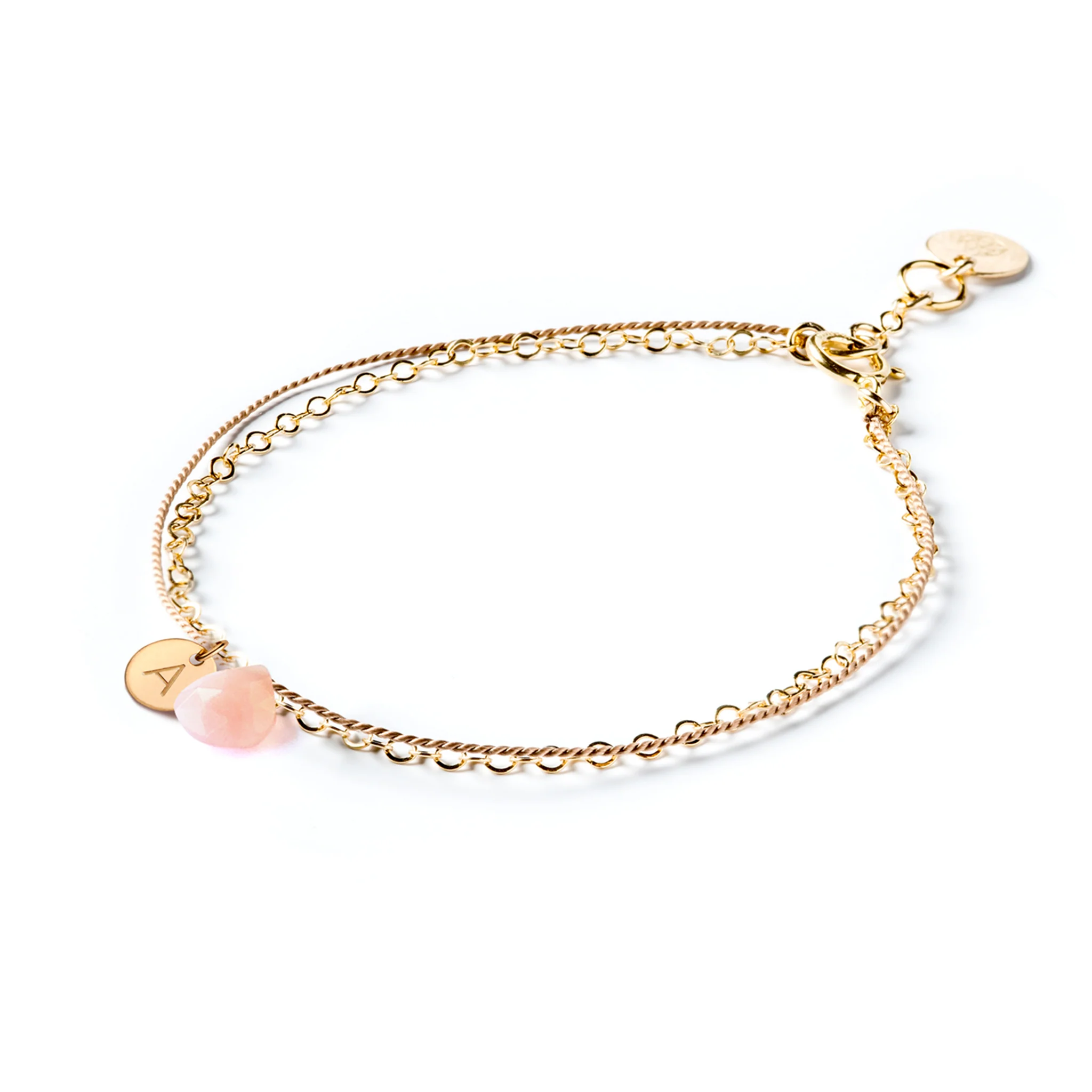 October Opal Gold and Silk Birthstone Bracelet - Image 5