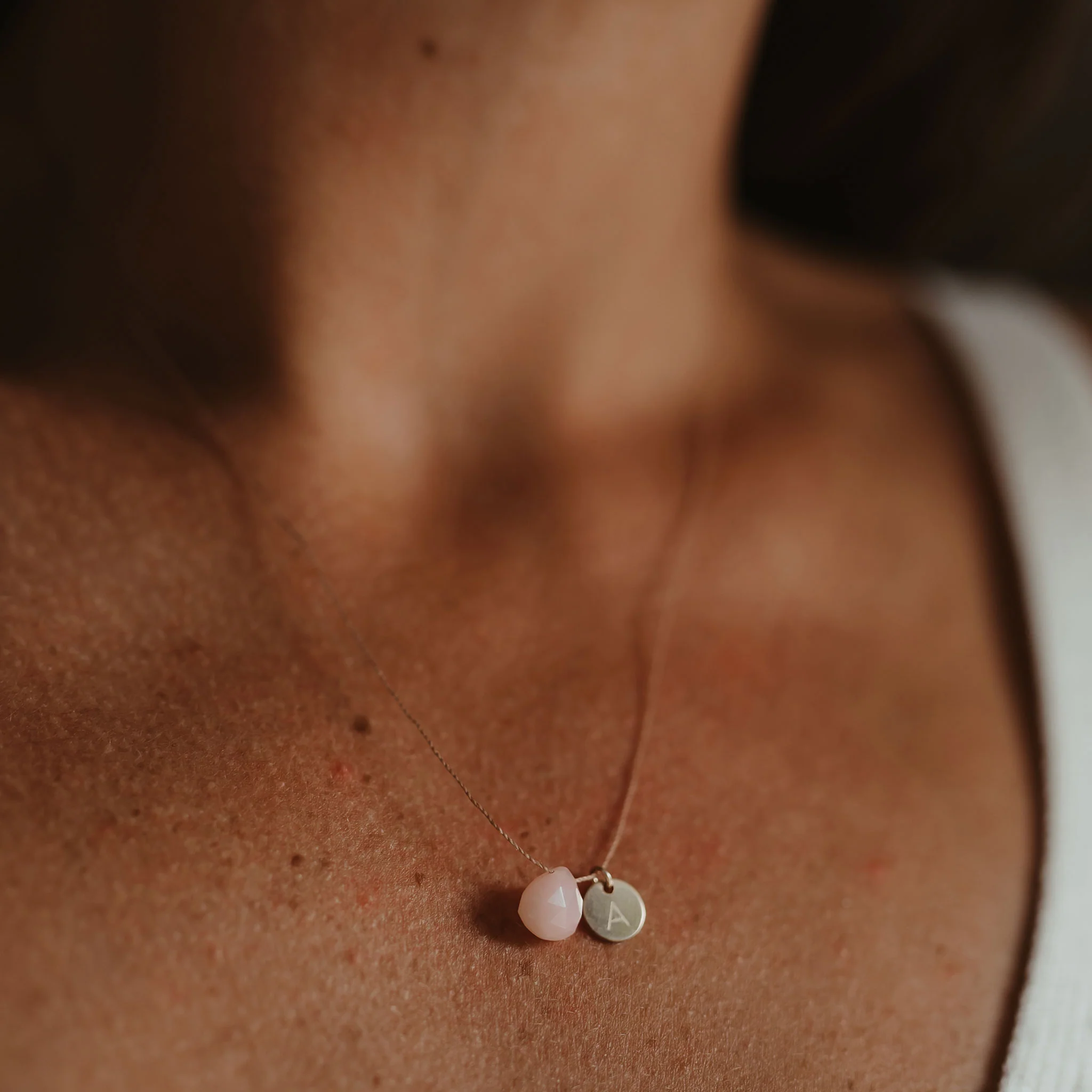 October Opal Fine Cord Birthstone Necklace - Image 4