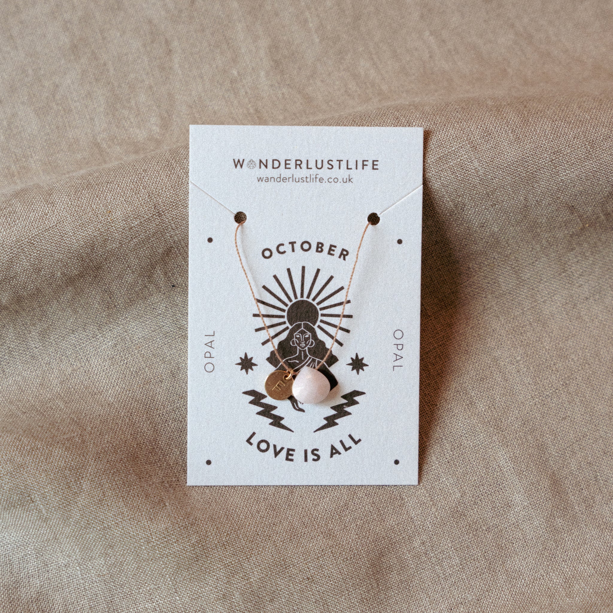 October Opal Fine Cord Birthstone Necklace - Image 6