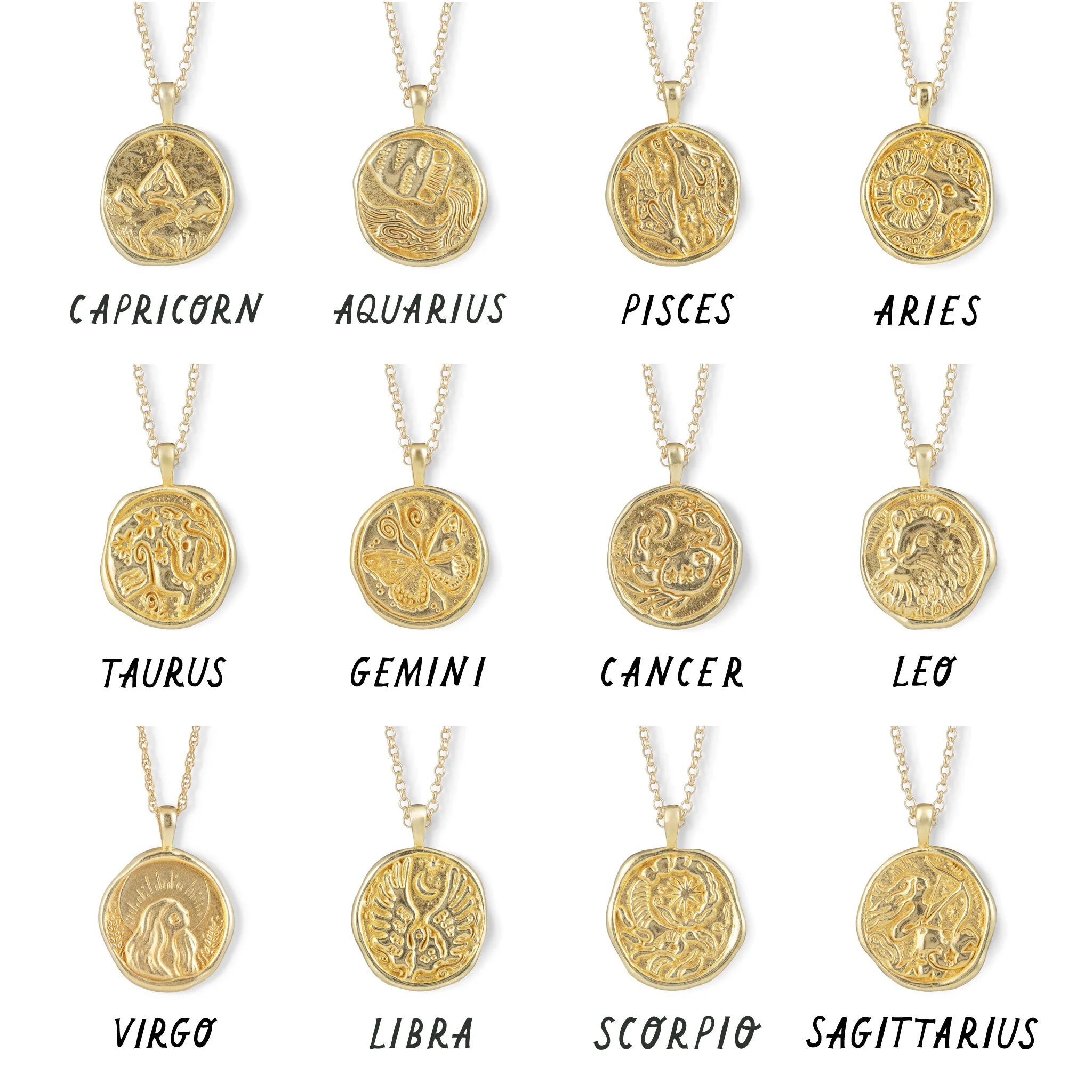 Pisces Zodiac Coin Pendant Necklace - Image 11