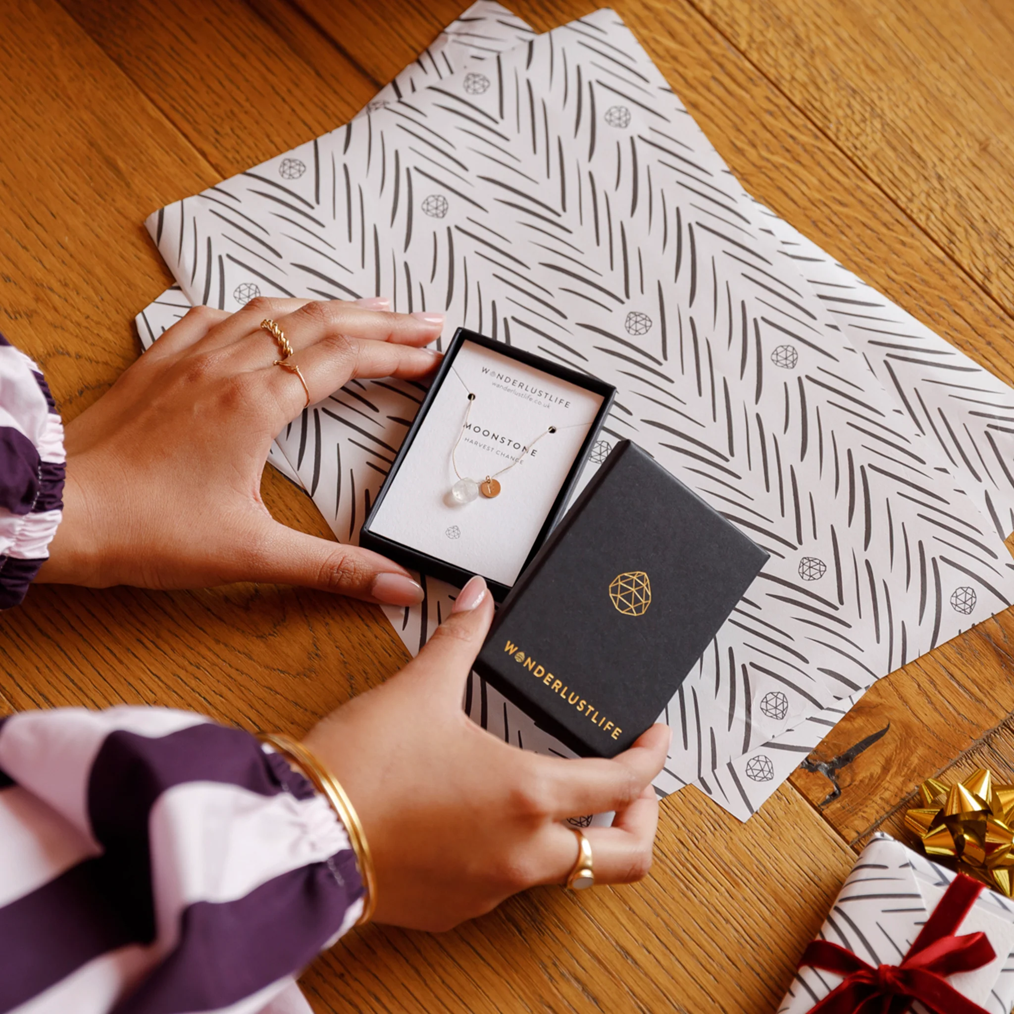 Rainbow Moonstone Fine Cord Necklace - Image 3