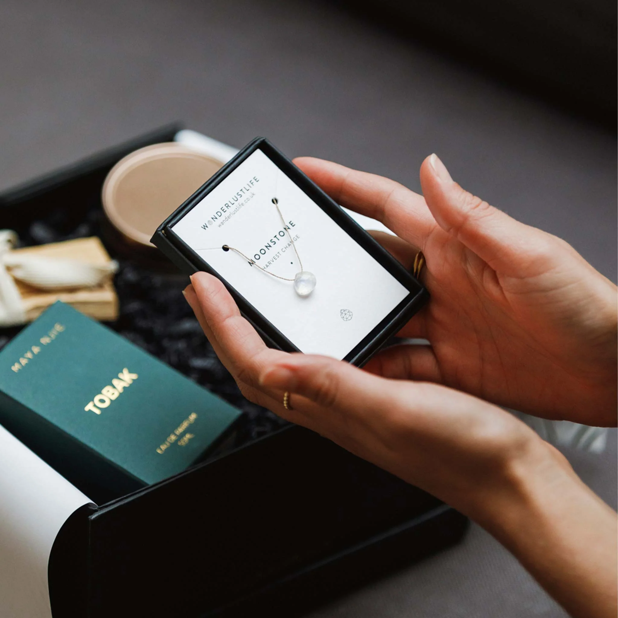 Rainbow Moonstone Fine Cord Necklace - Image 7