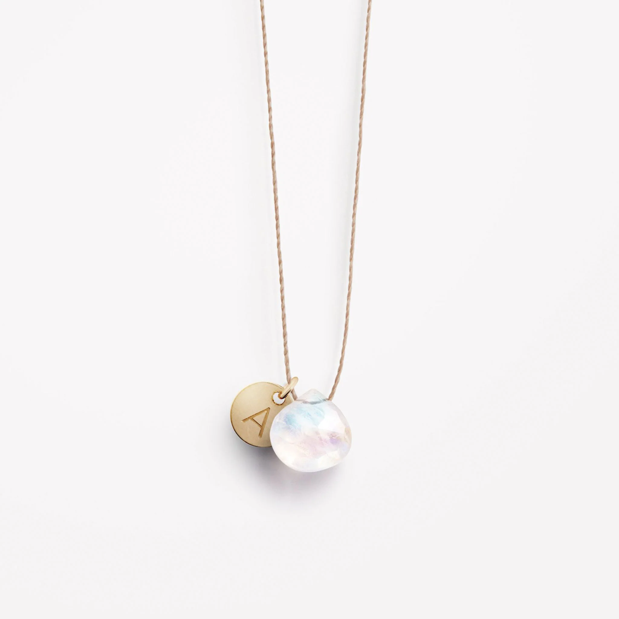 Rainbow Moonstone Fine Cord Necklace - Image 8