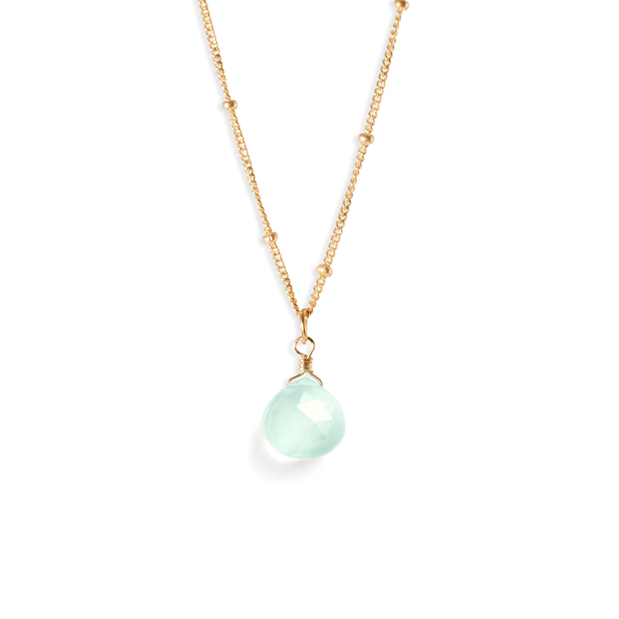 Sea Glass Chalcedony Pendant Necklace - Image 5