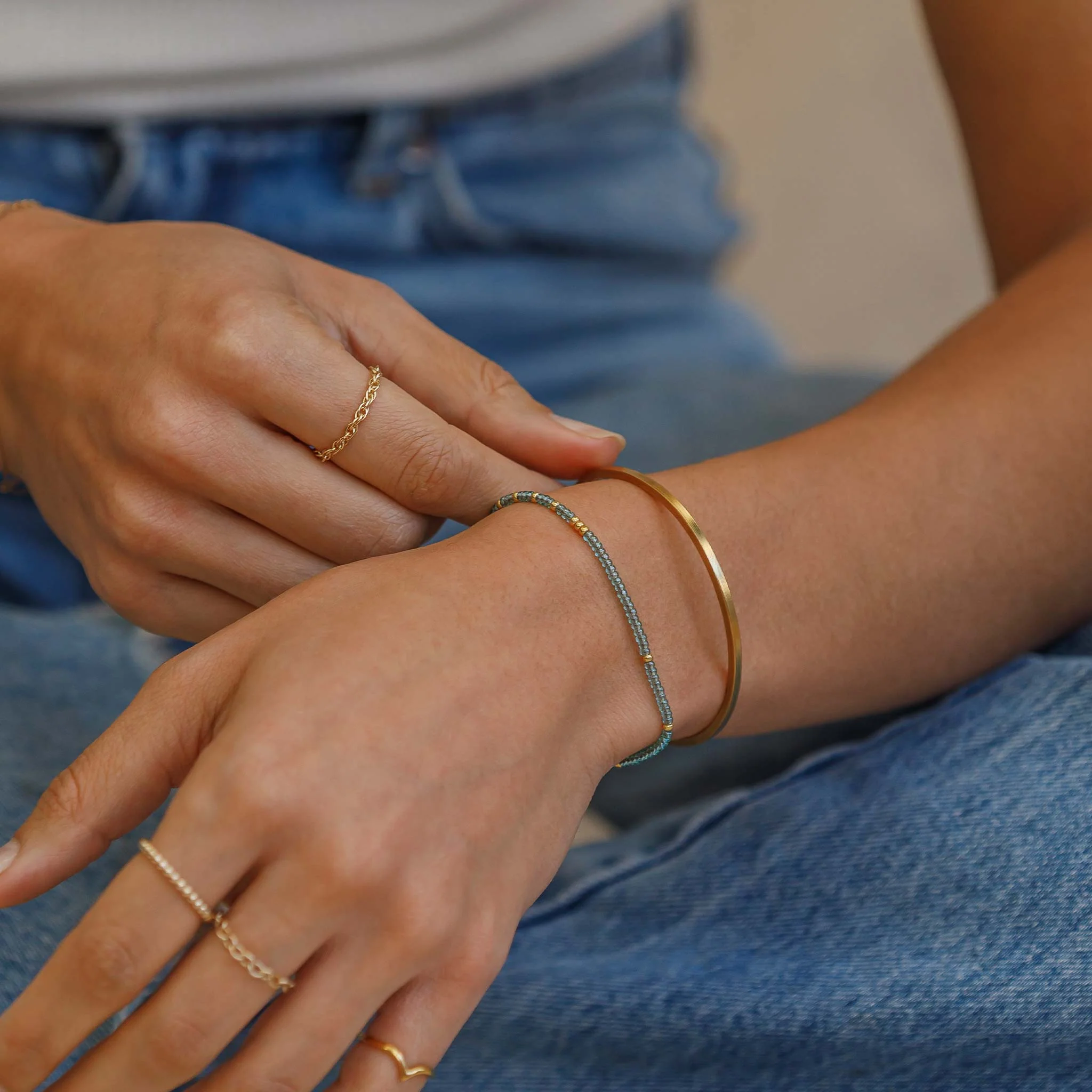 Water Blue Beaded Bracelet - Image 3
