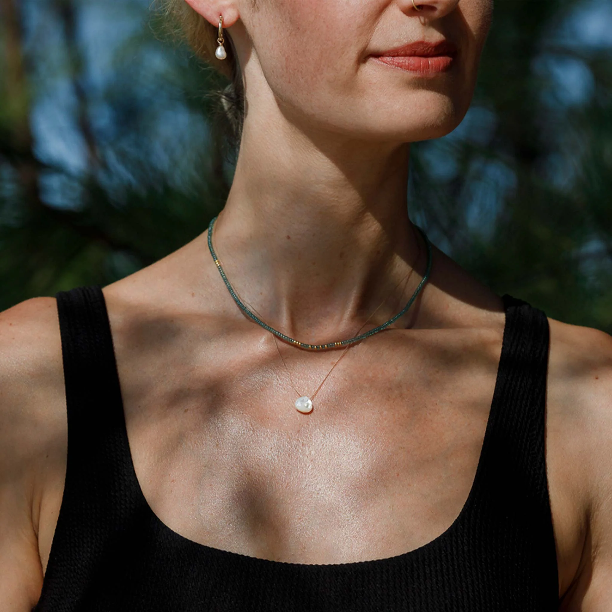 Water Blue Beaded Necklace - Image 3